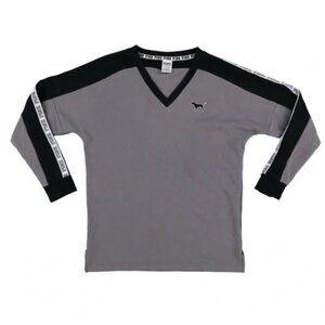 VS Pink Victoria's Secret Gray Black & White Collegiate Sweatshirt